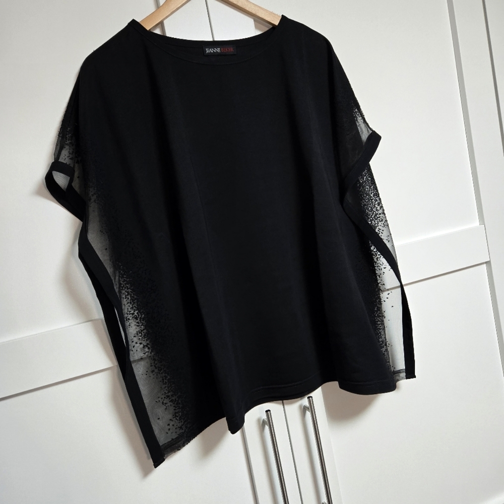 Elegant Black Sheer Sleeve Top
